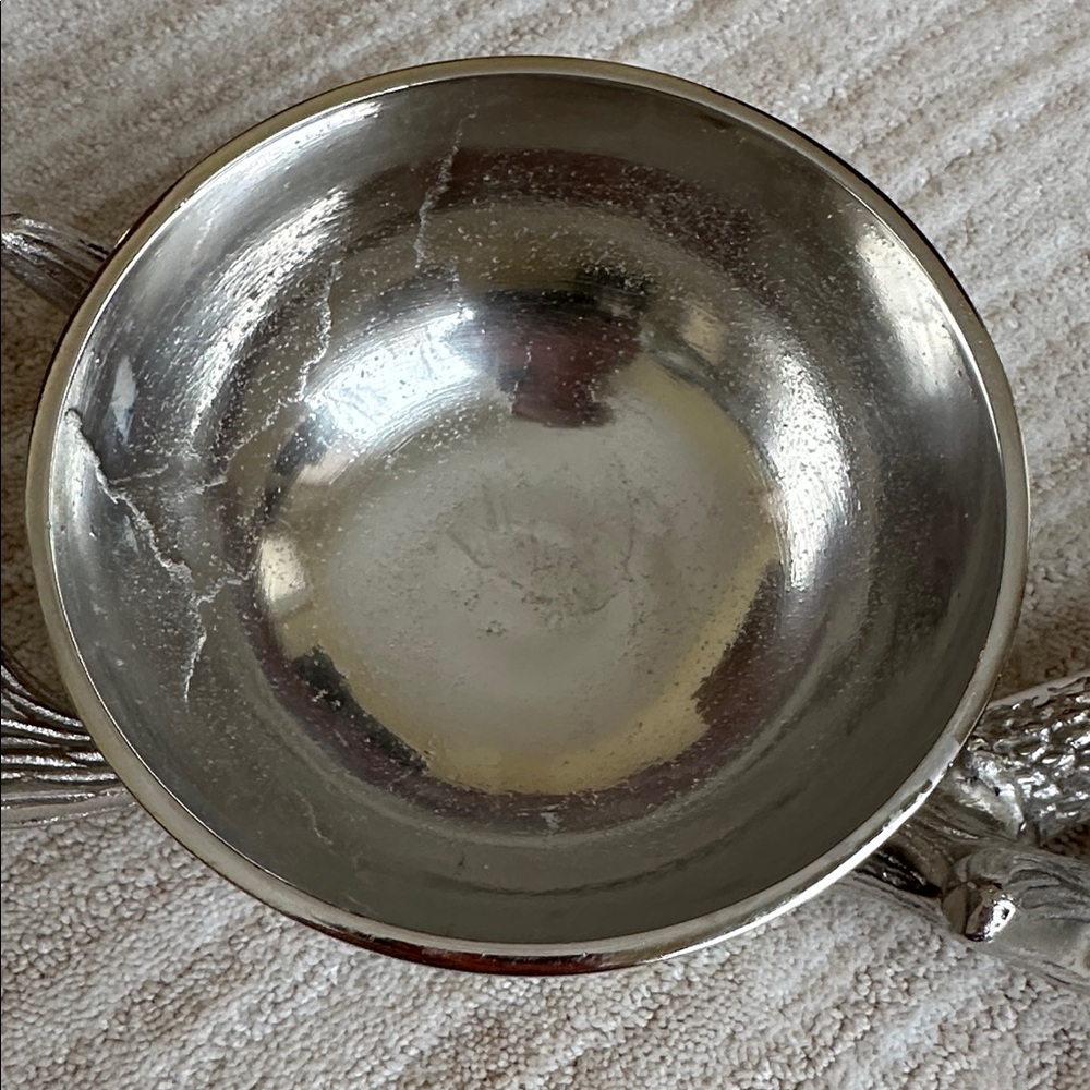 Antler Base Pedestal 2 Bowl Silver Dish Decor - Picture 13 of 17